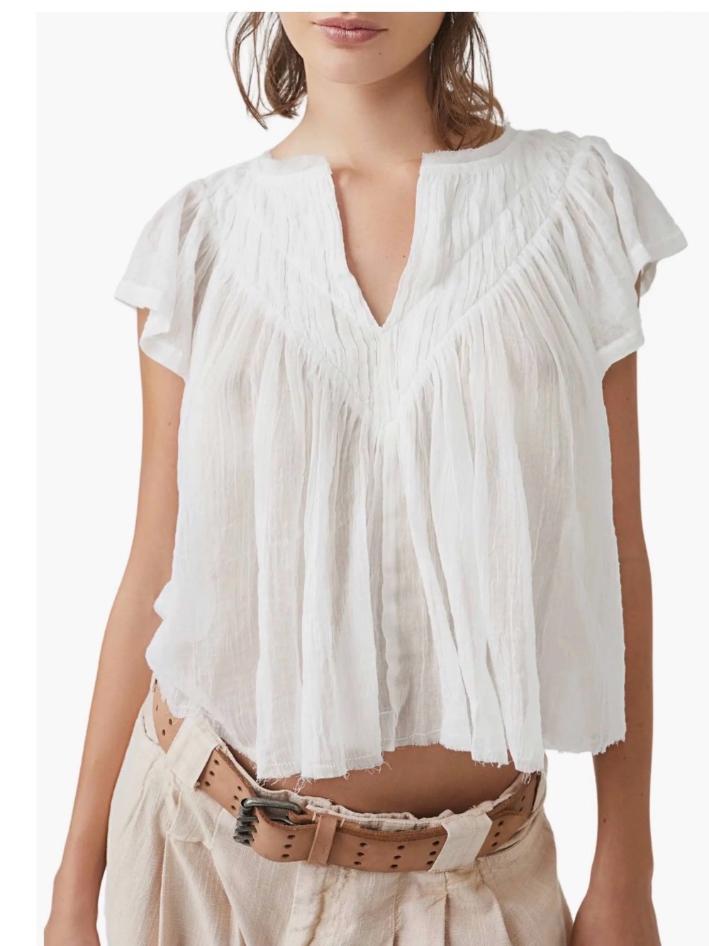 Free people padma flutter sleeve blouse size M